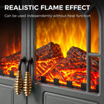 Freestanding Electric Fireplace Stove Heater with LED Fire Flame Effect Grey