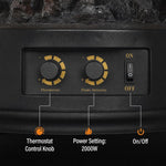 Electric Fireplace Stove, Freestanding Electric Fire Heater with Realistic LED Flame, 2000W, Black