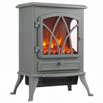 1kW-2kW Vintage Electric Fireplace Heater - Grey