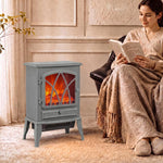 1kW-2kW Vintage Electric Fireplace Heater - Grey
