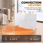 1500W Smart Panel Heater Wall Mounted & Freestanding, Electric Heater with Weekly Timer, Open Window & Anti-Frost, White