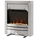 2KW Stainless Steel Electric Fireplace Pebble Burning Effect Heater Fire Flame Indoor Stove LED Lighting