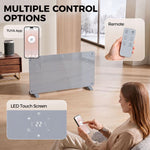 1500W Smart Panel Heater Wall Mounted & Freestanding, Electric Heater with Weekly Timer, Open Window & Anti-Frost, Grey