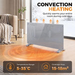1500W Smart Panel Heater Wall Mounted & Freestanding, Electric Heater with Weekly Timer, Open Window & Anti-Frost, Grey