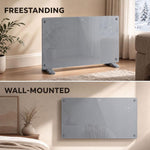 1500W Smart Panel Heater Wall Mounted & Freestanding, Electric Heater with Weekly Timer, Open Window & Anti-Frost, Grey