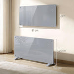 2000W Smart Panel Heater Wall Mounted & Freestanding, Electric Heater with Weekly Timer, Open Window & Anti-Frost, Grey