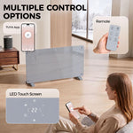 2000W Smart Panel Heater Wall Mounted & Freestanding, Electric Heater with Weekly Timer, Open Window & Anti-Frost, Grey