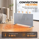 2000W Smart Panel Heater Wall Mounted & Freestanding, Electric Heater with Weekly Timer, Open Window & Anti-Frost, Grey