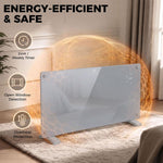 2000W Smart Panel Heater Wall Mounted & Freestanding, Electric Heater with Weekly Timer, Open Window & Anti-Frost, Grey