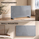 2000W Smart Panel Heater Wall Mounted & Freestanding, Electric Heater with Weekly Timer, Open Window & Anti-Frost, Grey