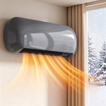2000W Ceramic Electric Heater with Fan, Adjustable Thermostat, Wall Mounted - Grey