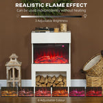 19 inch Electric Fireplace with Surround, 3D Flame Effect, 6 Colours & 3 Brightness Levels, 1000W/2000W White Electric Fire and Mantel Reach up to 30㎡ Space with Remote & Timer, 3 Sided View