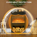19 inch Electric Fireplace with Surround, 3D Flame Effect, 6 Colours & 3 Brightness Levels, 1000W/2000W Black Electric Fire and Mantel Reach up to 30㎡ Space with Remote & Timer, 3 Sided View