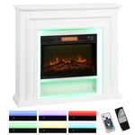 4777 BTU Multicolour LED Electric Fireplace - White