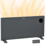 2000W Electric Convector Heater, Freestanding or Wall Mounted, Space Heater with Adjustable Thermostat, Timer, Grey