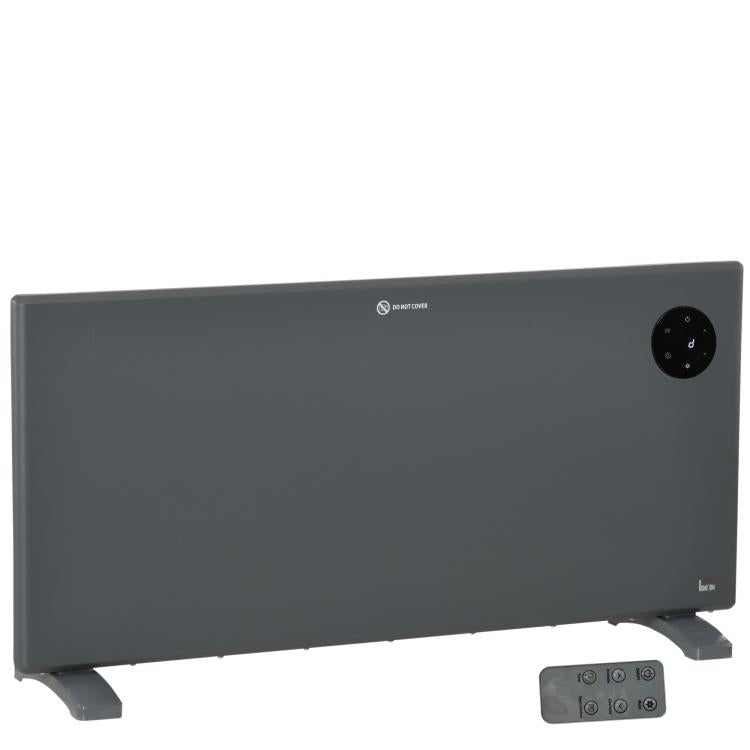 2000W Electric Convector Heater, Freestanding or Wall Mounted, Space Heater with Adjustable Thermostat, Timer, Grey