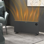 2000W Electric Convector Heater, Freestanding or Wall Mounted, Space Heater with Adjustable Thermostat, Timer, Grey