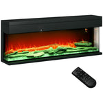 1800W 15-40℃ Adjustable Flame Glass Panel Convector Heater, 152cm