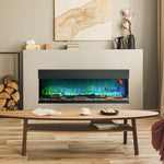 1800W 15-40℃ Adjustable Flame Glass Panel Convector Heater, 152cm