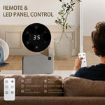 1200W Electric Convector Heater, Freestanding or Wall Mounted, Space Heater with Adjustable Thermostat, Timer, Grey