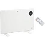1200W Electric Convector Heater, Freestanding or Wall Mounted, Space Heater with Adjustable Thermostat, Timer, White