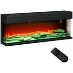1800W 15-40℃ Adjustable Flame Glass Panel Convector Heater, 127cm