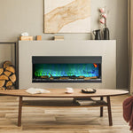 1800W 15-40℃ Adjustable Flame Glass Panel Convector Heater, 127cm