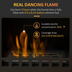 Free Standing Ethanol Fireplace, Bioethanol Heater Stove Fire with 0.9L Tank, 3 Hours Burning Time, Black