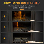 Free Standing Ethanol Fireplace, Bioethanol Heater Stove Fire with 0.9L Tank, 3 Hours Burning Time, Black