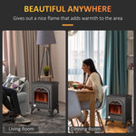 Free Standing Ethanol Fireplace, Bioethanol Heater Stove Fire with 0.9L Tank, 3 Hours Burning Time, Black