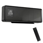 2000W Ceramic Electric Heater with Fan, Adjustable Thermostat, Wall Mounted - Black