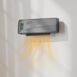 2000W Ceramic Electric Heater with Fan, Adjustable Thermostat, Wall Mounted - Grey