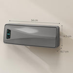 2000W Ceramic Electric Heater with Fan, Adjustable Thermostat, Wall Mounted - Grey