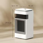 Ceramic Electric Heater, 1500W Fan Space Heater with 3 Modes, 24H Timer, Flame Effect, Oscillation for Bedroom, White