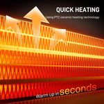 Ceramic Electric Heater, 1500W Fan Space Heater with 3 Modes, 24H Timer, Flame Effect, Oscillation for Bedroom, White