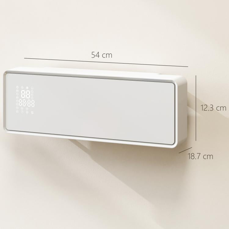 2000W Ceramic Electric Heater with Fan, Adjustable Thermostat, Wall Mounted - White