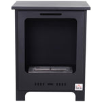 Freestanding Ethanol Fireplace, Bioethanol Fire with 0.9L Tank, 3 Hours Burning Time for Indoor, Black