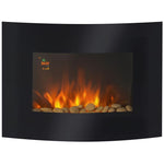 900W/1800W Wall-Mounted Electric Fireplace – Decorative Fireplace with Adjustable Temperature, Atmospheric Flame Effect, and Remote Control – For 25–30 square meter Rooms – 65 x 11.4 x 52 cm – Black
