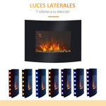 900W/1800W Wall-Mounted Electric Fireplace – Decorative Fireplace with Adjustable Temperature, Atmospheric Flame Effect, and Remote Control – For 25–30 square meter Rooms – 65 x 11.4 x 52 cm – Black