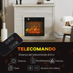 1800W Electric Fireplace with Flame Effect and Remote Control – Wood, Metal, and Glass – 96.5 x 22 x 81.7 cm – Light Grey