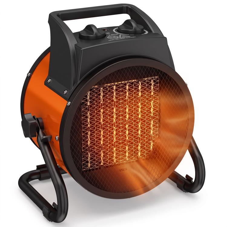 Industrial Fan Heater 2800W with Tilting, Electric Ceramic Space Heater with Adjustable Thermostat, Handle
