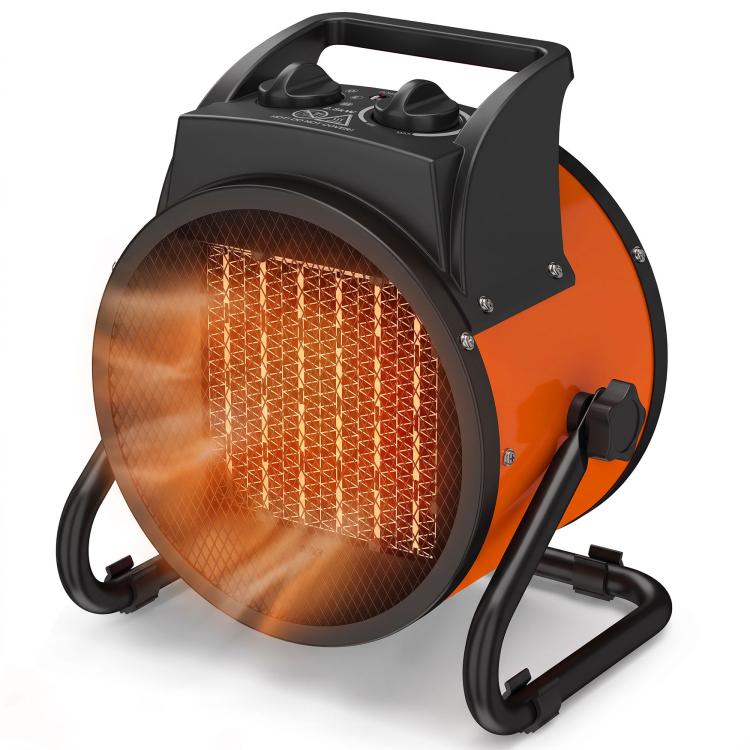 Industrial Fan Heater 2800W with Tilting, Electric Ceramic Space Heater with Adjustable Thermostat, Handle