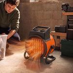 Industrial Fan Heater 2800W with Tilting, Electric Ceramic Space Heater with Adjustable Thermostat, Handle