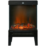 Camino elettrico nero 1000/2000 W con fiamma LED regolabile - immagine 2