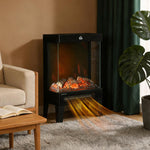 Camino elettrico nero 1000/2000 W con fiamma LED regolabile - immagine 3