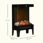 Camino elettrico nero 1000/2000 W con fiamma LED regolabile - immagine 5