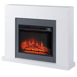 Wall-Mounted Electric Fireplace with LED Flame Effect and Timer, 37 square meter Coverage, 2000W - White
