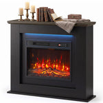 40 inch Electric Fireplace with Mantel, LED Strip, Fireplace TV Stand for 55 inch TVs, Adjustable Flame, Black