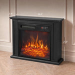 26 inch Electric Fireplace with Mantel, 1400W Freestanding Fireplace TV Stand with Adjustable Flame, Timer, Remote, Black