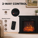 26 inch Electric Fireplace with Mantel, 1400W Freestanding Fireplace TV Stand with Adjustable Flame, Timer, Remote, Black